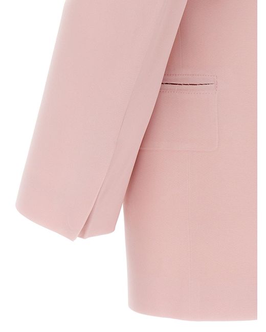 Victoria Beckham Pink Single-breasted Blazer Jacket Jackets