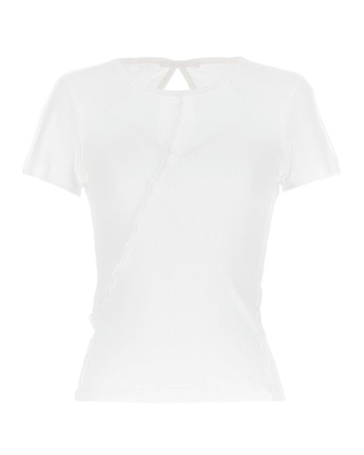 Helmut Lang White Costine Cut Out T-shirt