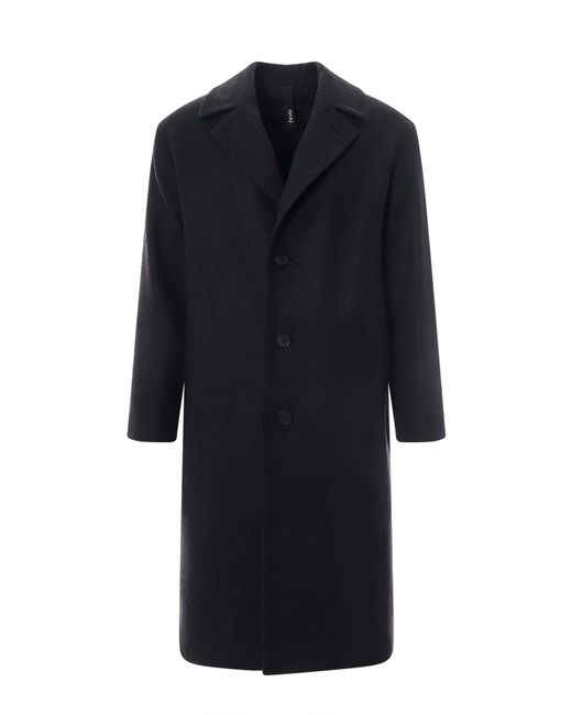 Cappotto in lana vergine di Hevò in Black da Uomo