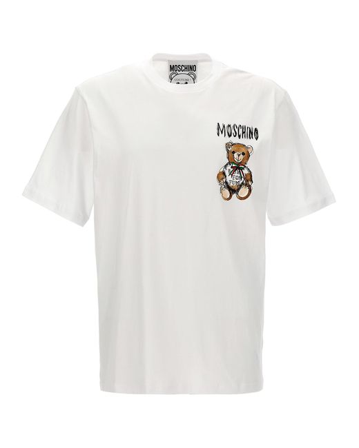 Moschino White Archive Teddy T-shirt for men