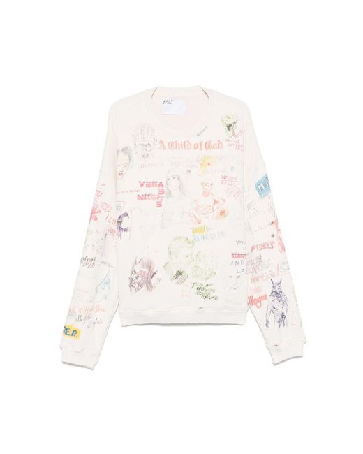 Paly Hollywood White Cotton Sweatshirts for men