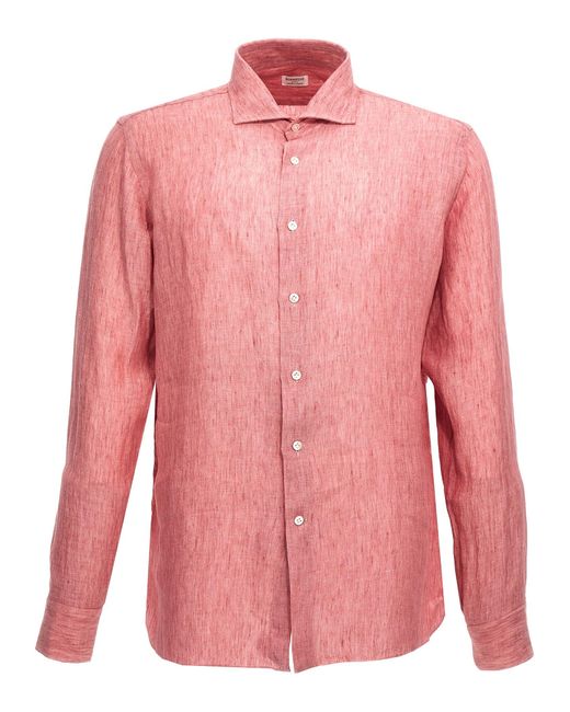 Borriello Pink Linen Shirt Shirt, Blouse for men