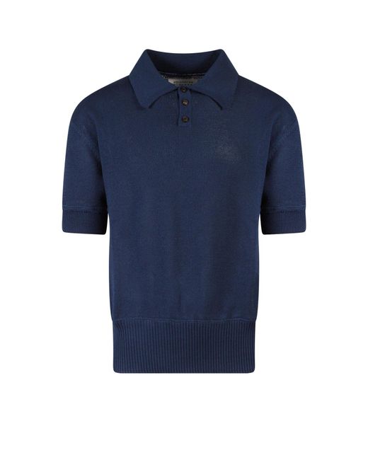Maison Margiela Blue Polo Shirt for men