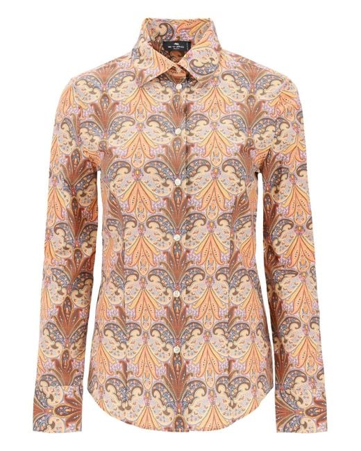 Etro Pink Slim Fit Shirt With Paisley Pattern