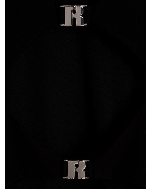ROTATE BIRGER CHRISTENSEN Black Logo Jersey Dress