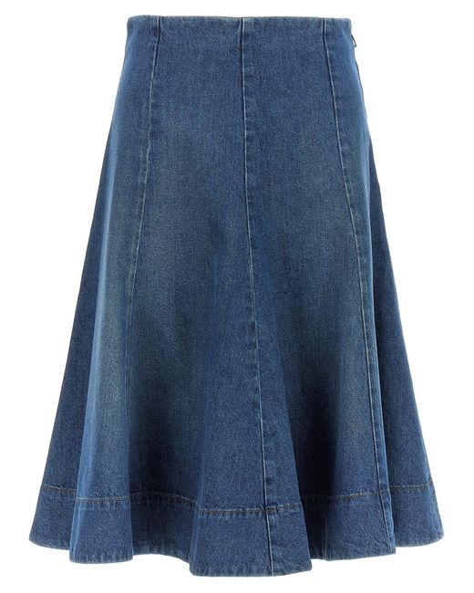 Khaite Blue 'Lennox' Skirt