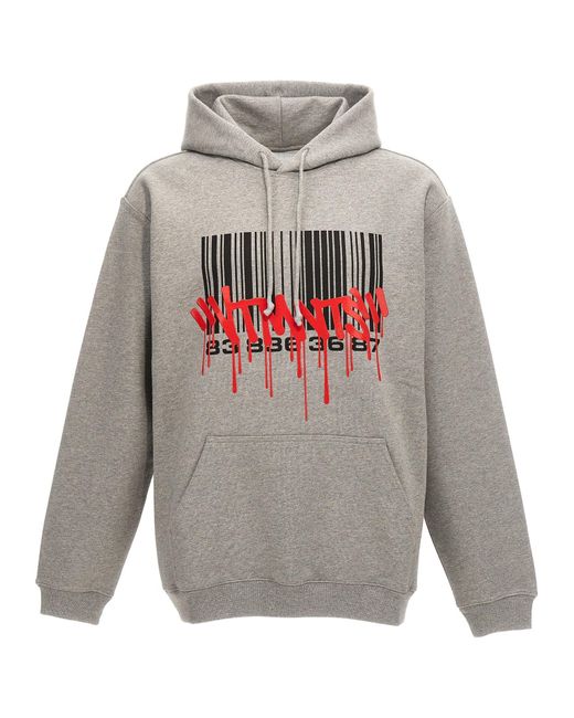 VTMNTS Gray Graffiti Big Barcode Sweatshirt for men