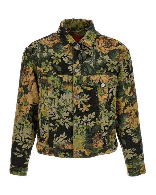 Etro Green Jacquard Jacket Casual Jackets for men