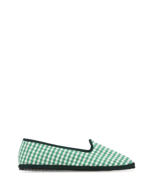Vibi Venezia Green Printed Canvas Ballerinas