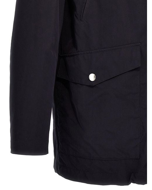 Brunello Cucinelli Blue Water Resistant Hooded Jacket for men