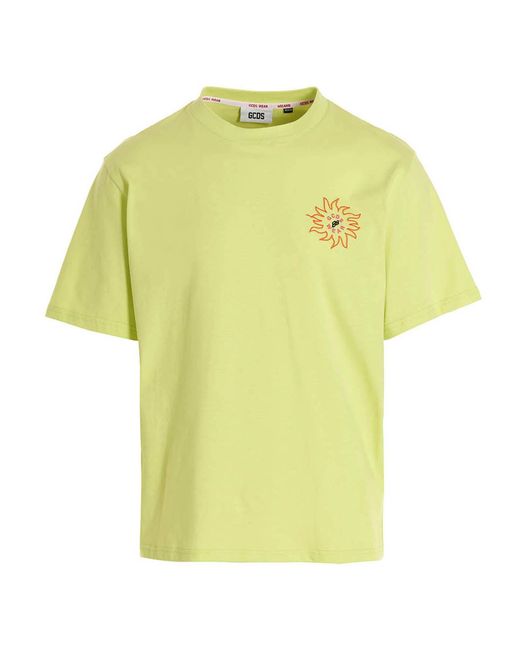 Gcds Yellow T-Shirt 'Surfing Weirdo' for men
