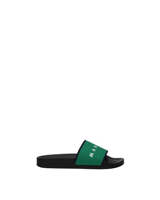 Marni Slippers And Clogs Fabric Green Blue