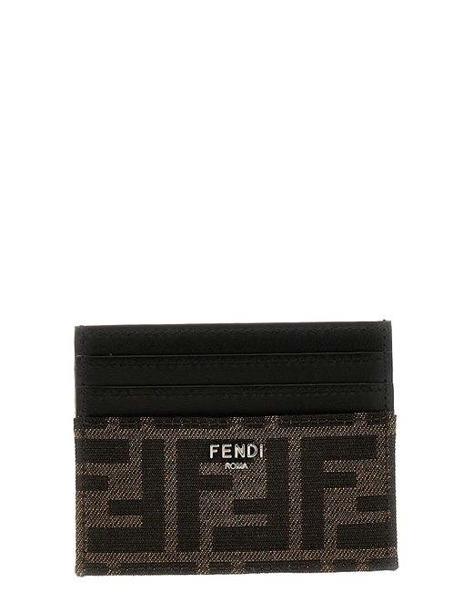 Fendi Black 'Ff' Card Holder for men