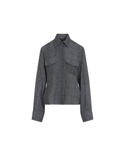 Ermanno Scervino Gray Printed Viscose Shirt