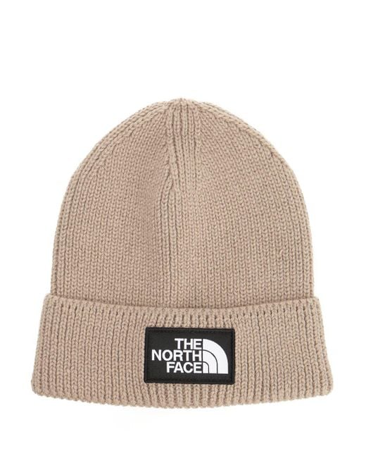 The North Face Natural Tnf Box Logo Beanie Hats for men