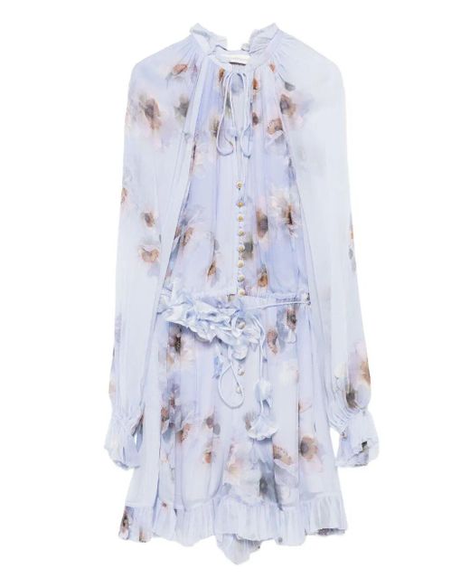 Tuta Corta A Fiori di Zimmermann in Blue