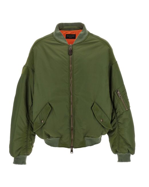 Balenciaga Green Off Shoulder Casual Jackets, Parka