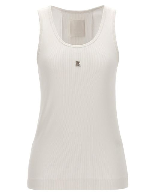 Logo Plaque Top Top Bianco di Givenchy in White