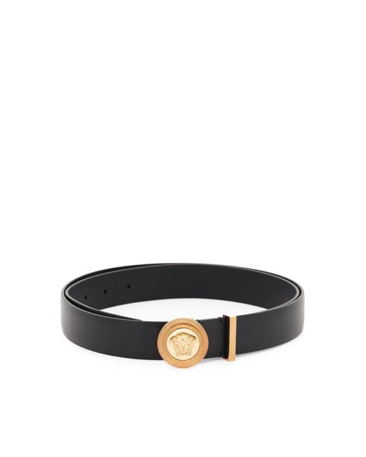 Versace Black Medusa Biggie Leather Belt for men