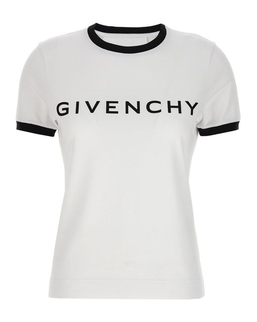 Logo Print T Shirt Bianco/Nero di Givenchy in White