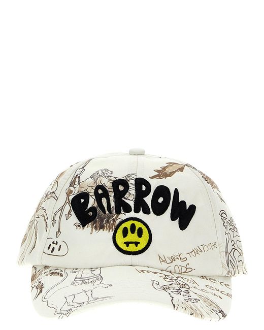 Printed Cap Cappelli Multicolor di Barrow in White da Uomo