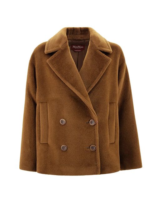 MM STUDIO Brown Caramel Alpaca Blend Filovia Coat