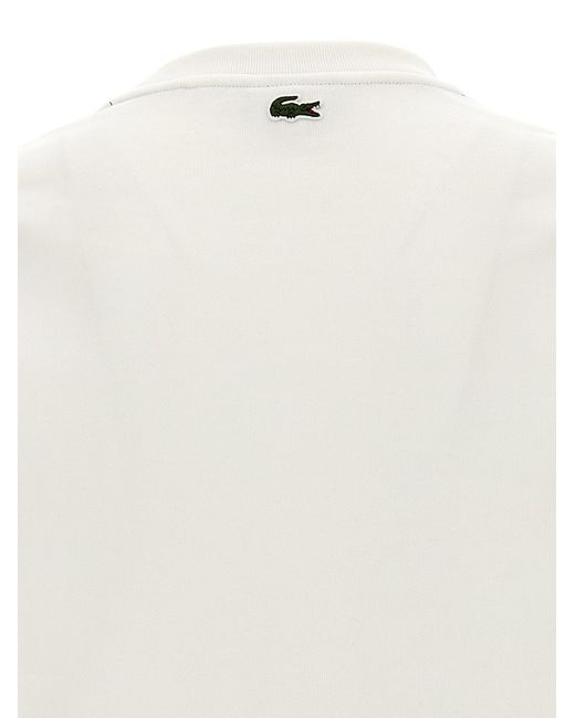Logo Print Felpe Bianco di Lacoste in White da Uomo