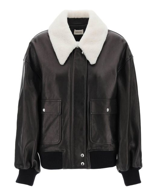Khaite Black Leather Shellar Jacket