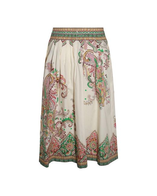 Etro Multicolor Midi Skirt With Stylish Print For