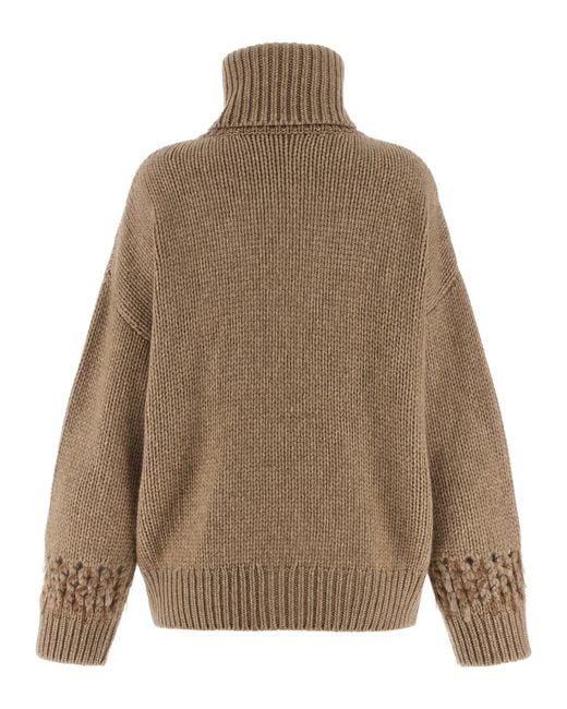 Drop Sequin Cardigan Maglioni-Donna di Brunello Cucinelli in Brown