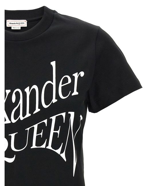 Cut And Sew T Shirt Bianco/Nero di Alexander McQueen in Black