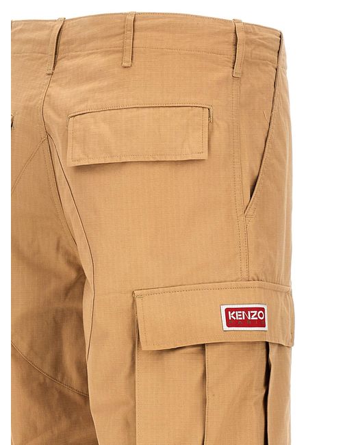 KENZO Natural Cargo Workwear Pants for men