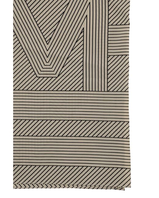 Totême  Gray Toteme Silk Monogram Striped Scar