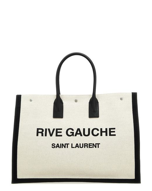 Rive Gauche Tote Bianco/Nero di Saint Laurent in Natural da Uomo