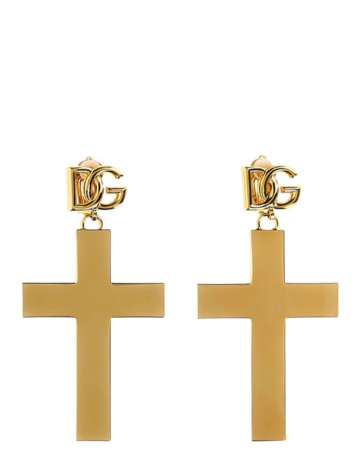 Cross Earrings Gioielli Oro di Dolce & Gabbana in Metallic