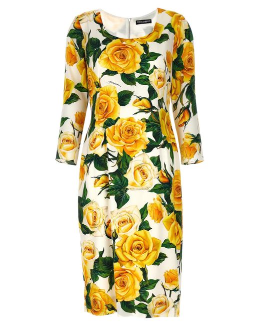 Rose Gialle Abiti Multicolor di Dolce & Gabbana in Yellow