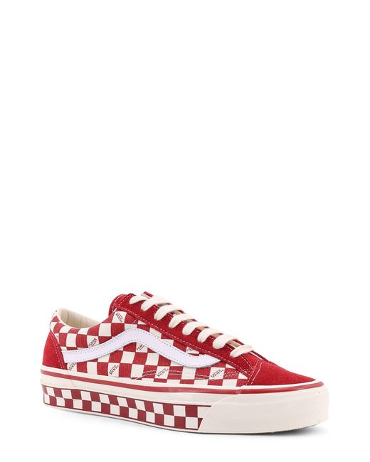 Vans Red Lx Old Skool 36 Low-Top Canvas Sneakers With Suede Inserts for men