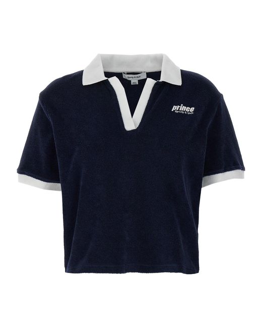 Sporty & Rich Blue 'Prince Sporty Terry' Polo Shirt