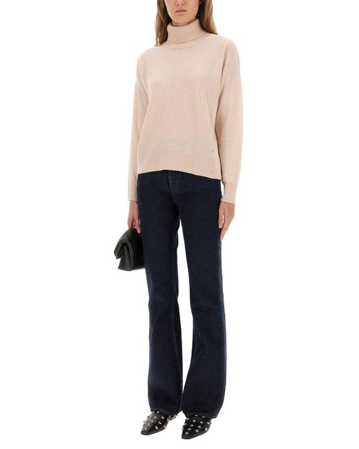 Woolrich Natural Relaxed Fit Wool Turtleneck Shirt