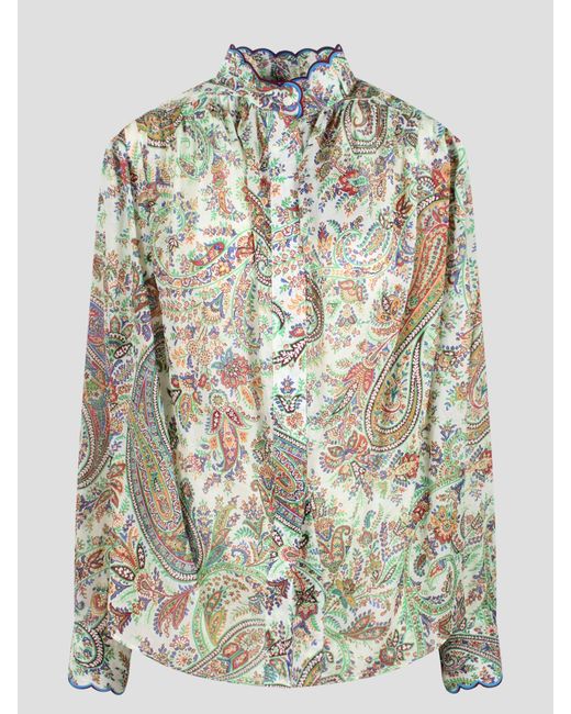 Printed cotton shirt di Etro in Multicolor