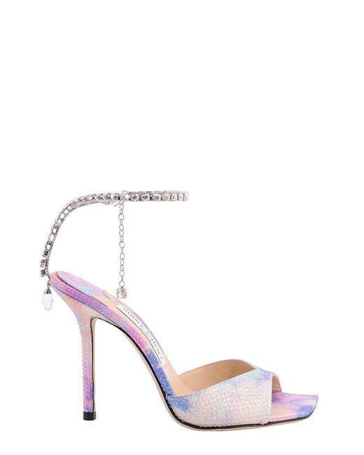 Jimmy Choo Pink Squared Toe Leather Sandals