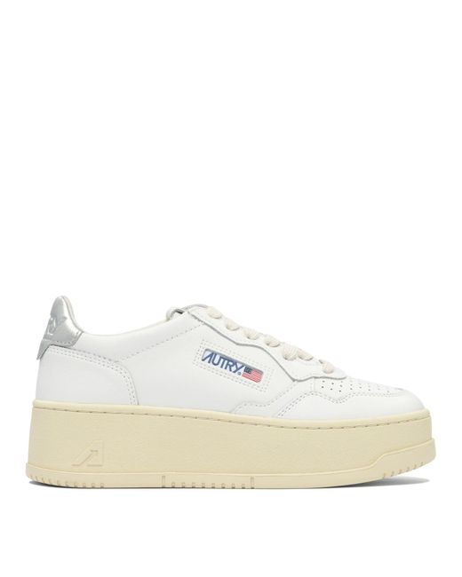 Autry White "Medalist Platform" Sneakers