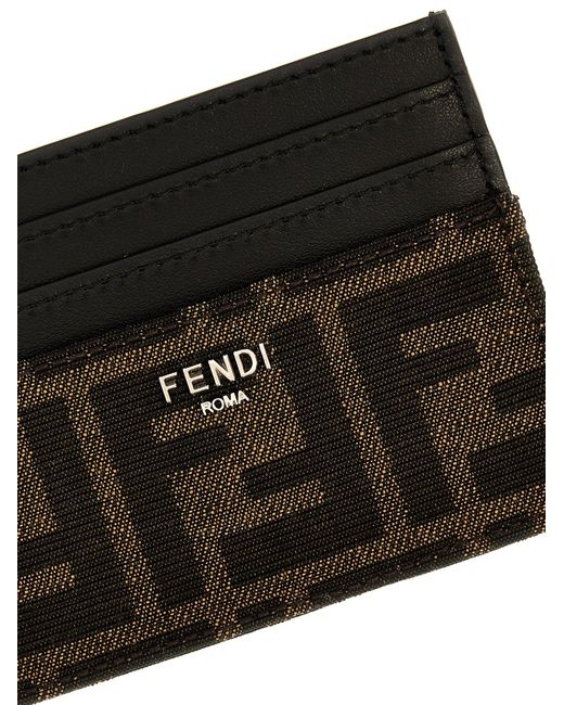 Fendi Black 'Ff' Card Holder for men
