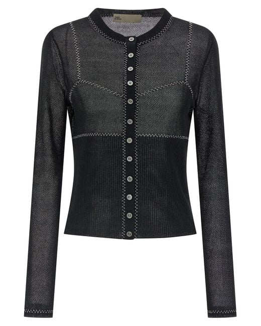 Tory Burch Black Mesh Cardigan