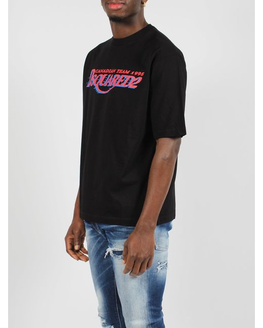 DSquared² Black Canadian Team Cool Fit T-Shirt for men