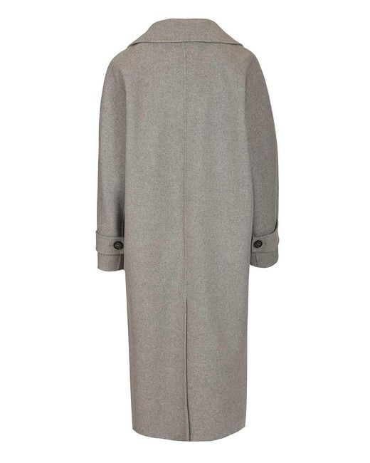 Max Mara Gray "Zoe" Single-Breasted Wool Coat