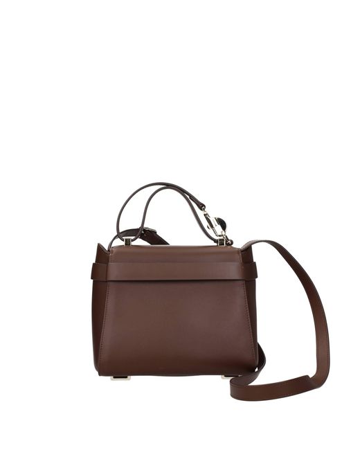 Chloé Brown Handbags Nacha Leather Coffee