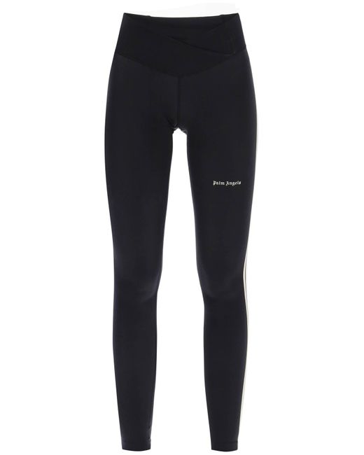 Palm Angels Blue leggings With Contrasting Side Bands