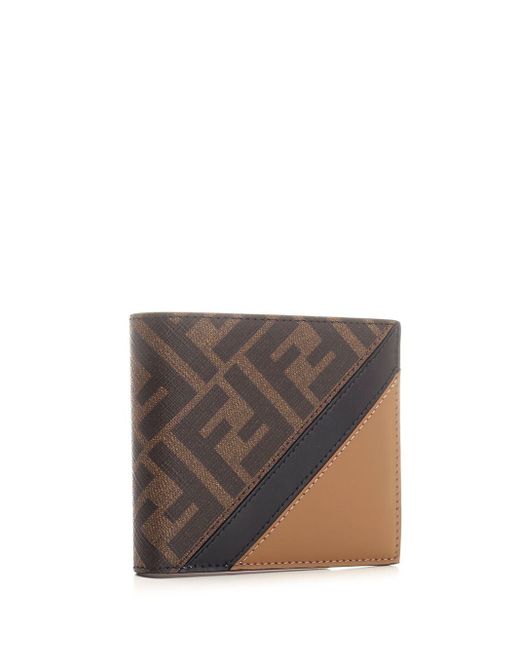 Fendi Gray Diagonal Wallet Wallets for men