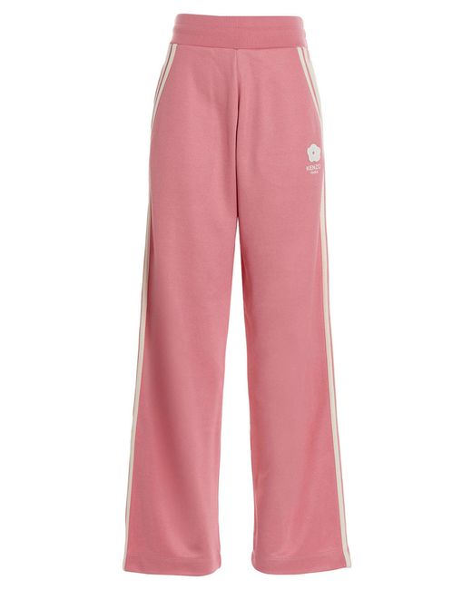 KENZO Pink Logo Embroidery Joggers Pants